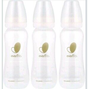 Evenflo Balance Plus Standard Neck Baby Bottles 9oz Clear Pack of 6 BPA Free